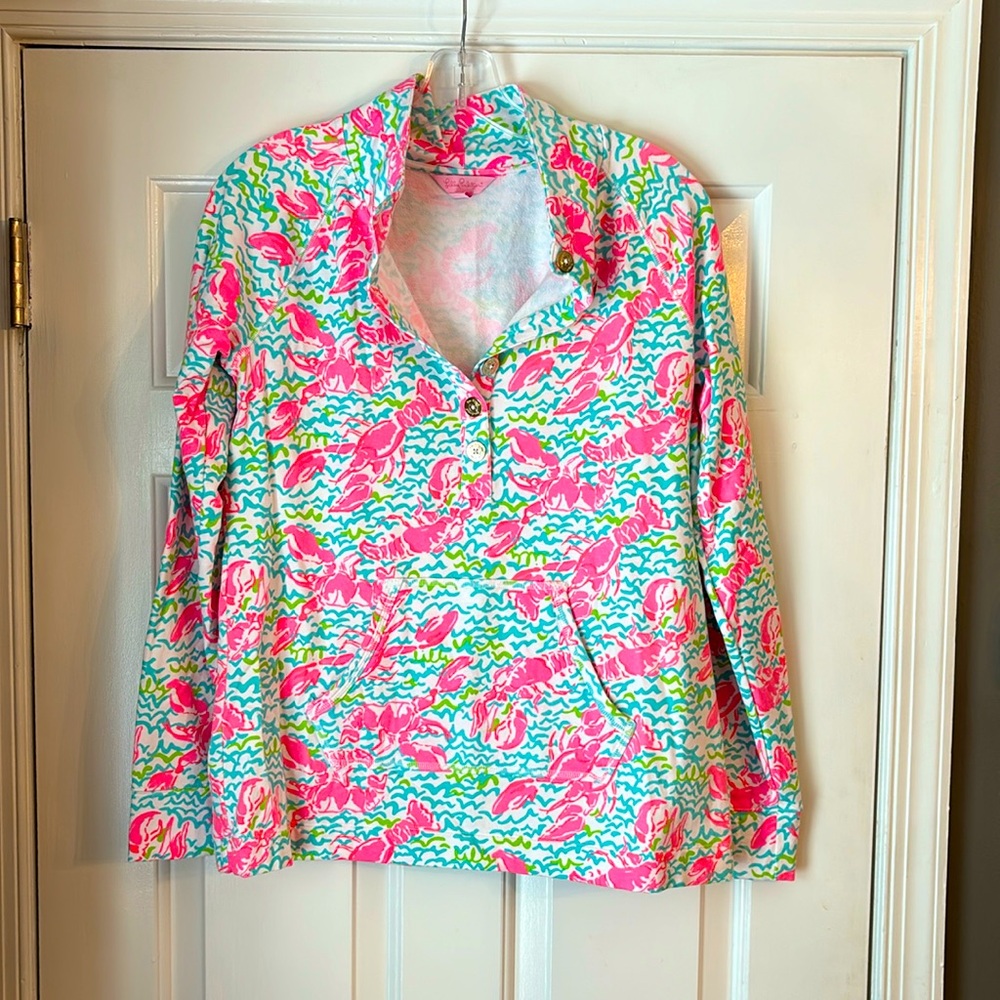 Lilly Pulitzer UPF 50+ Captain Popover Resort White Lobstah Roll Size Medium